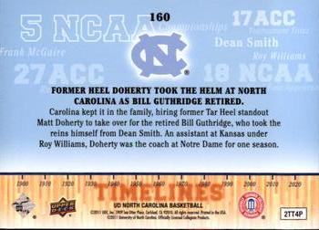 2010-11 Upper Deck North Carolina Tar Heels #160 Matt Doherty Back