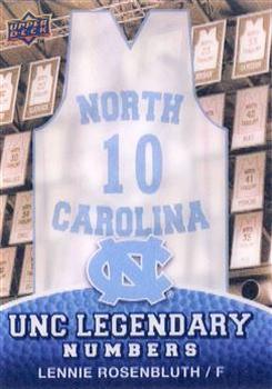 2010-11 Upper Deck North Carolina Tar Heels - Legendary Numbers 3D #LN3 Lennie Rosenbluth Front
