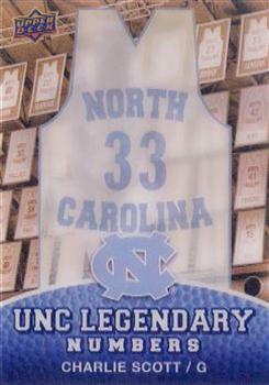 2010-11 Upper Deck North Carolina Tar Heels - Legendary Numbers 3D #LN15 Charlie Scott Front