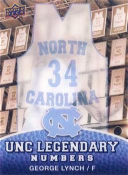 2010-11 Upper Deck North Carolina Tar Heels - Legendary Numbers 3D #LN19 George Lynch Front