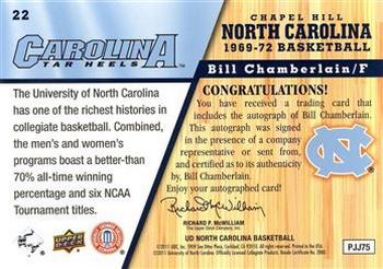 2010-11 Upper Deck North Carolina Tar Heels - Autographs #22 Bill Chamberlain Back
