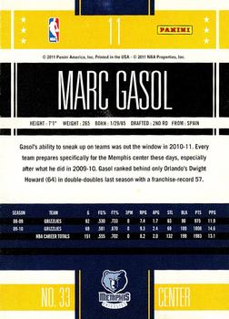 2010-11 Panini Classics #11 Marc Gasol Back