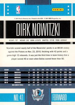 2010-11 Panini Classics #1 Dirk Nowitzki Back