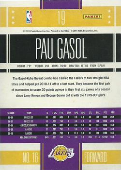 2010-11 Panini Classics #19 Pau Gasol Back