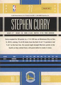 2010-11 Panini Classics #27 Stephen Curry Back