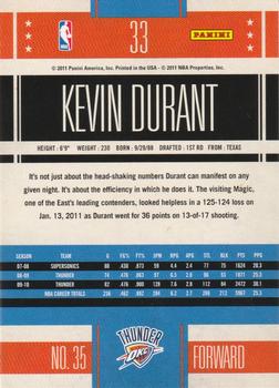 2010-11 Panini Classics #33 Kevin Durant Back