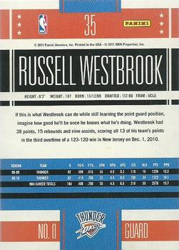 2010-11 Panini Classics #35 Russell Westbrook Back