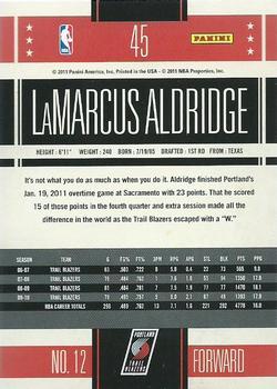 2010-11 Panini Classics #45 LaMarcus Aldridge Back