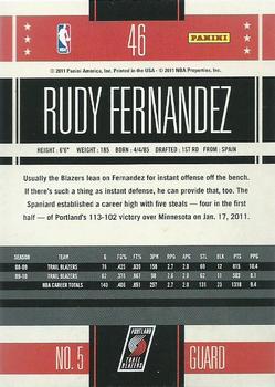 2010-11 Panini Classics #46 Rudy Fernandez Back