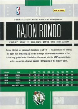 2010-11 Panini Classics #50 Rajon Rondo Back