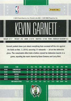 2010-11 Panini Classics #52 Kevin Garnett Back