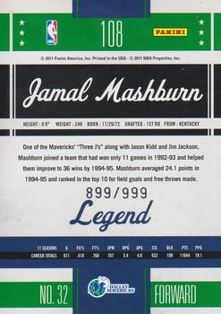 2010-11 Panini Classics #108 Jamal Mashburn Back