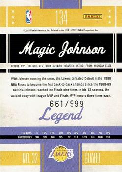 2010-11 Panini Classics #134 Magic Johnson Back