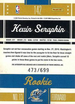 2010-11 Panini Classics #142 Kevin Seraphin Back