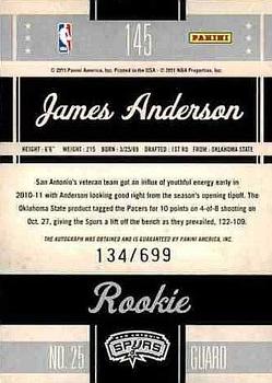 2010-11 Panini Classics #145 James Anderson Back