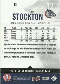 2010-11 SP Authentic #13 John Stockton Back