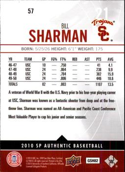2010-11 SP Authentic #57 Bill Sharman Back