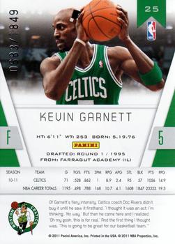 2010-11 Panini Totally Certified #25 Kevin Garnett Back