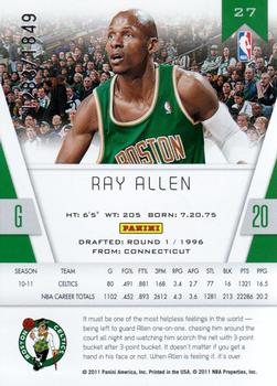 2010-11 Panini Totally Certified #27 Ray Allen Back