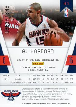 2010-11 Panini Totally Certified #41 Al Horford Back