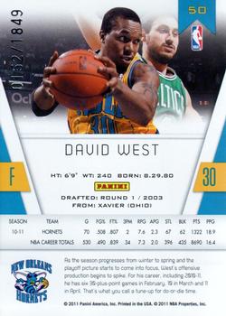 2010-11 Panini Totally Certified #50 David West Back