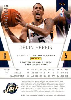 2010-11 Panini Totally Certified #55 Devin Harris Back
