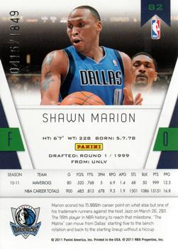 2010-11 Panini Totally Certified #82 Shawn Marion Back