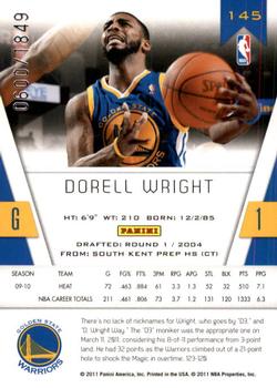 2010-11 Panini Totally Certified #145 Dorell Wright Back