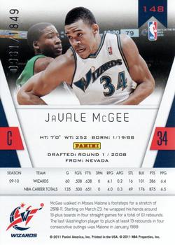2010-11 Panini Totally Certified #148 JaVale McGee Back