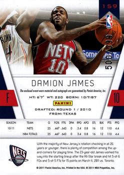 2010-11 Panini Totally Certified #159 Damion James Back