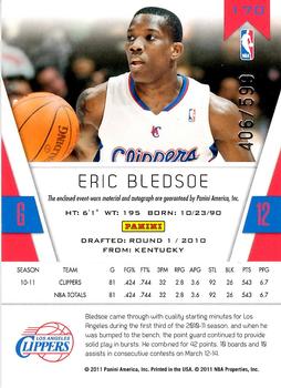 2010-11 Panini Totally Certified #170 Eric Bledsoe Back