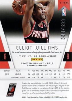 2010-11 Panini Totally Certified #175 Elliot Williams Back