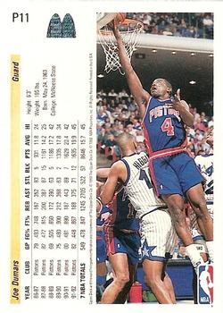 1992-93 Upper Deck McDonald's #P11 Joe Dumars Back