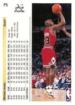 1992-93 Upper Deck McDonald's #P5 Michael Jordan Back
