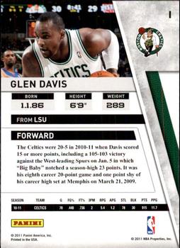 2010-11 Panini Season Update #1 Glen Davis Back