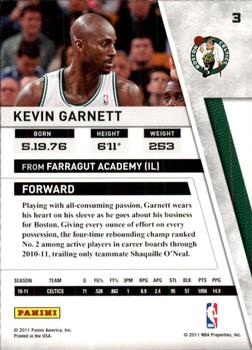 2010-11 Panini Season Update #3 Kevin Garnett Back