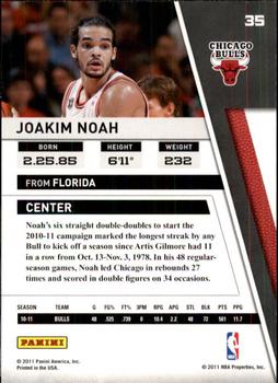 2010-11 Panini Season Update #35 Joakim Noah Back