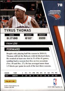 2010-11 Panini Season Update #78 Tyrus Thomas Back