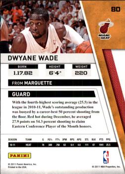 2010-11 Panini Season Update #80 Dwyane Wade Back