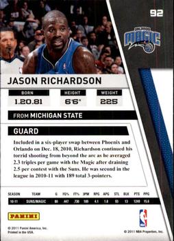 2010-11 Panini Season Update #92 Jason Richardson Back