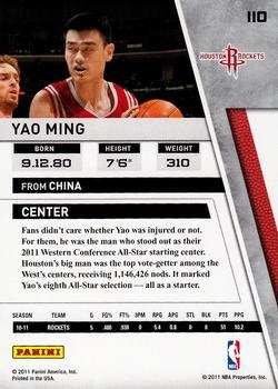 2010-11 Panini Season Update #110 Yao Ming Back