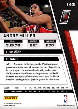 2010-11 Panini Season Update #143 Andre Miller Back