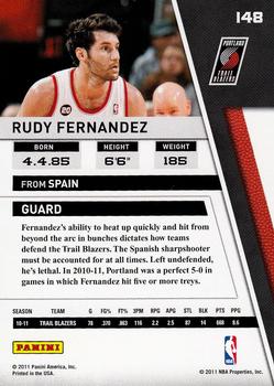 2010-11 Panini Season Update #148 Rudy Fernandez Back