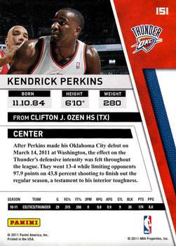 2010-11 Panini Season Update #151 Kendrick Perkins Back