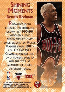 1996-97 Stadium Club - Shining Moments #SM9 Dennis Rodman Back