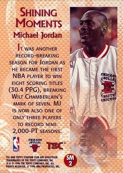 1996-97 Stadium Club - Shining Moments #SM2 Michael Jordan Back