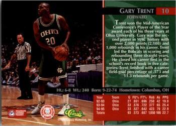 1995 Classic Rookies #10 Gary Trent Back