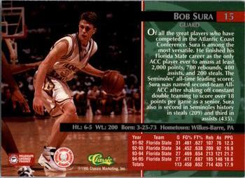 1995 Classic Rookies #15 Bob Sura Back