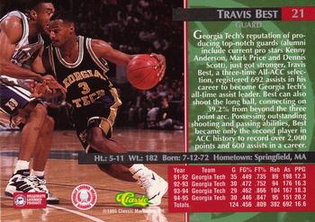 1995 Classic Rookies #21 Travis Best Back