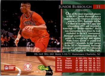 1995 Classic Rookies #31 Junior Burrough Back
